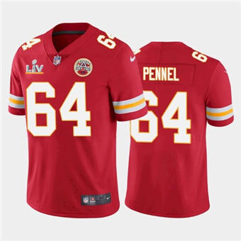 Super Bowl LV 2021 Men Kansas City Chiefs #64 Mike Pennel Red  Limited Jersey